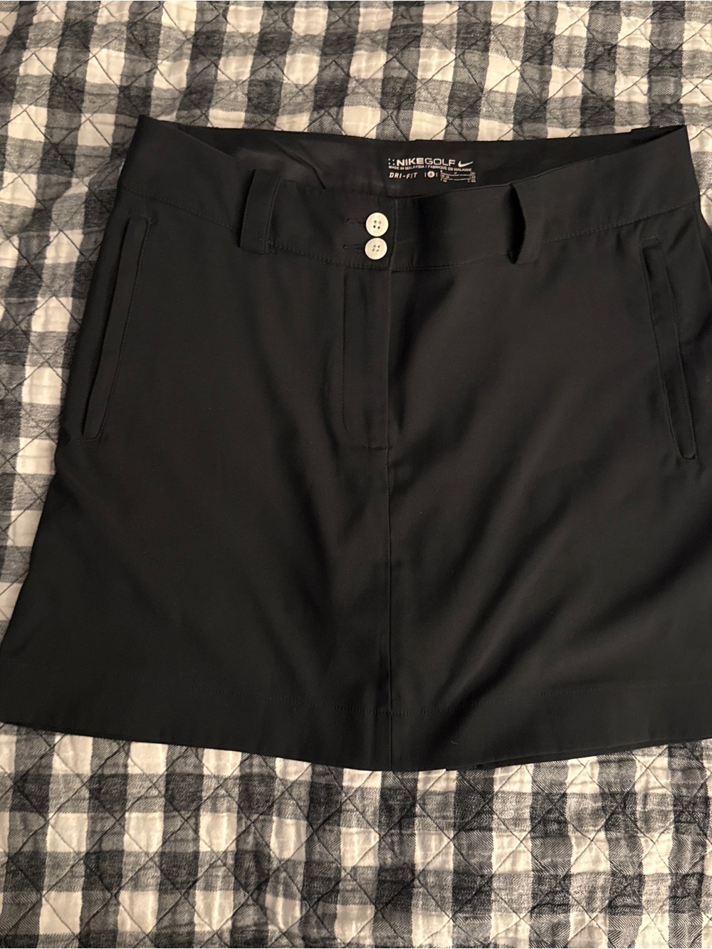 Nike Golf Dri-FIT Black Skort Women's Size 6 Small/Medium Double Button Athletic